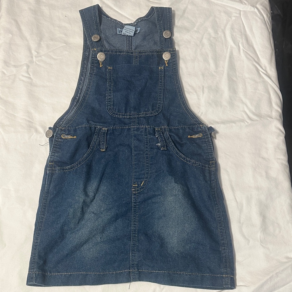 Charming Blue Denim Kids Overall Dress